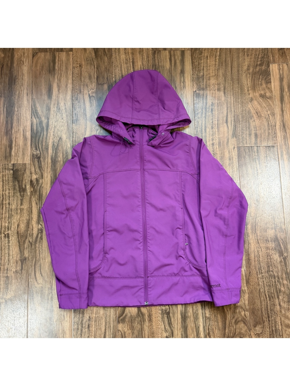 Marmot Womens Softshell Hooded Jacket Full Zip Medium Purple Outdoor Hiking